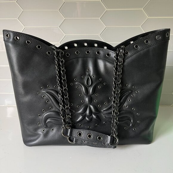 Anne Fontaine Black Leather Handbag